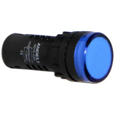 Лампа AD16-22D (LED) матрица d22мм синий 220В AC
