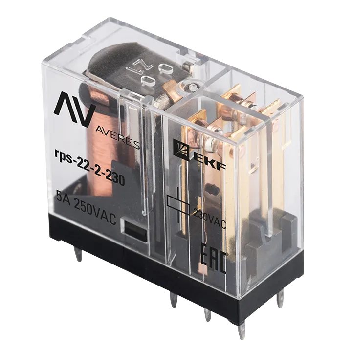 Реле промежуточное РП slim 22/2 5A 230В AC EKF AVERES
