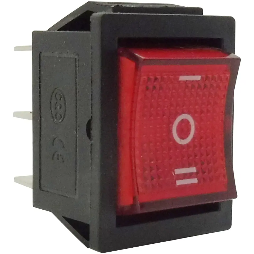 Переключатель KCD4-203N-C6-Red/6P on-off-on