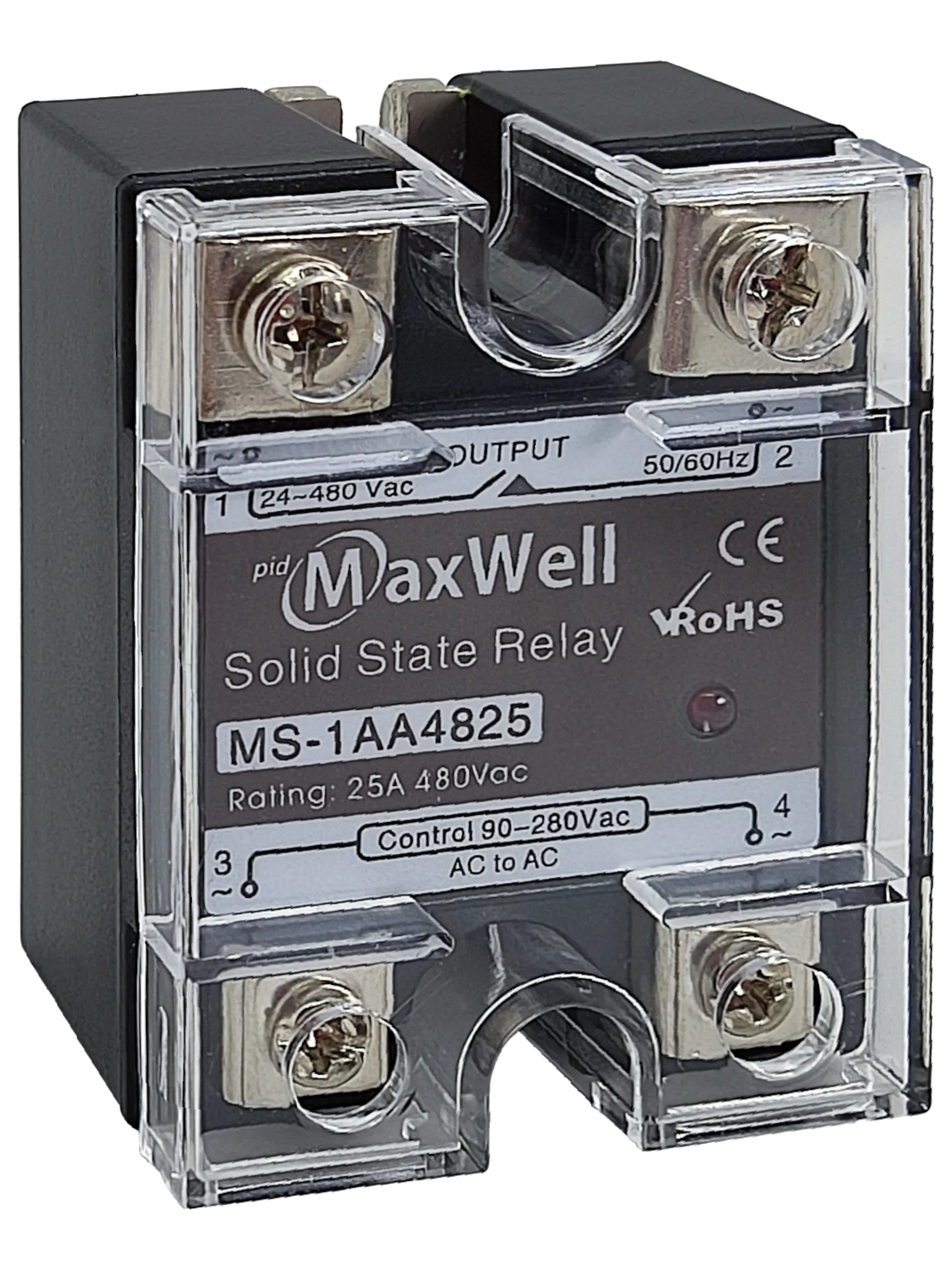 Твердотельное реле MS-1AA4825 25А 90-280В AC, 24-480В АС