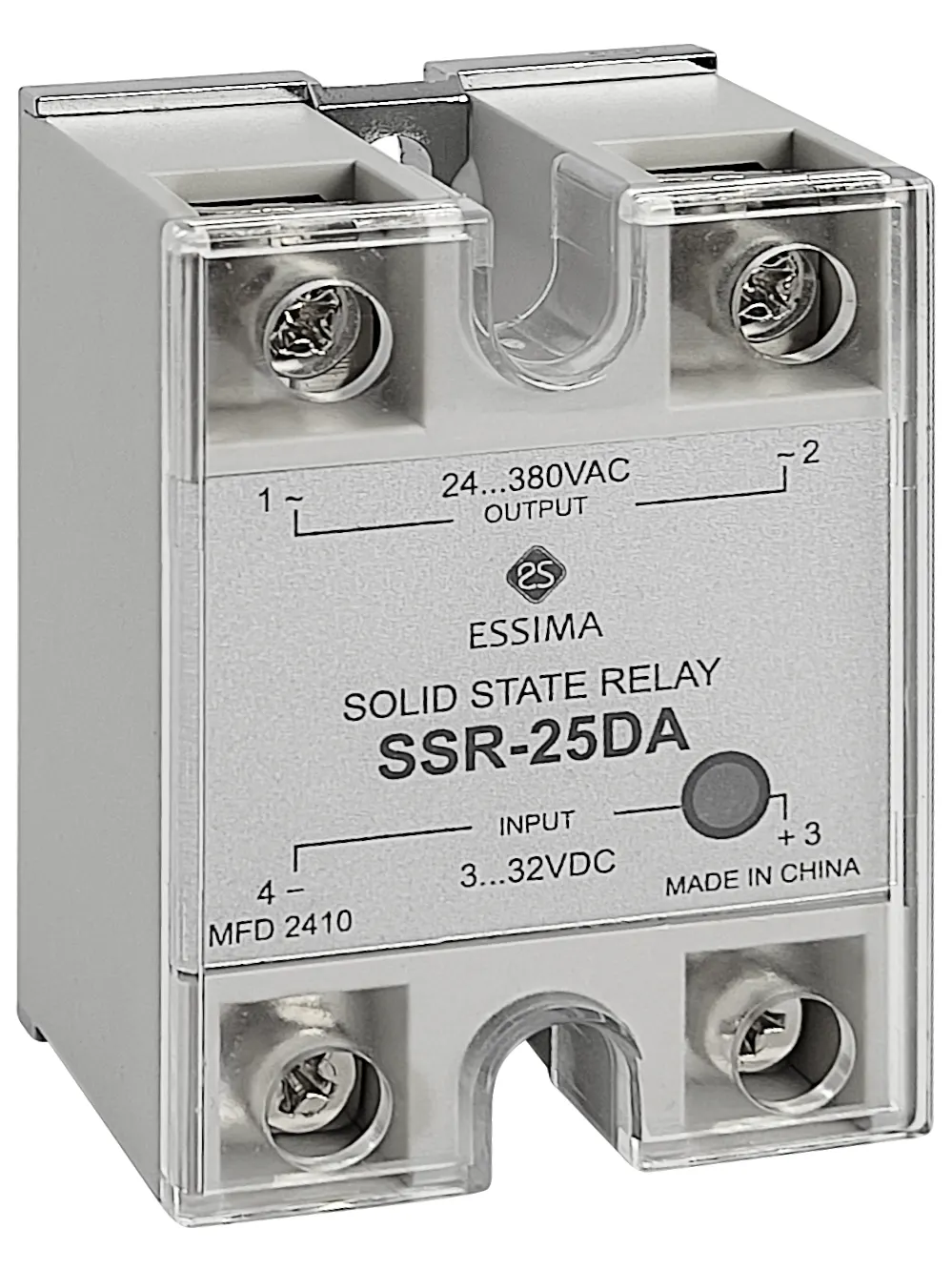 Твердотельное реле SSR-25DA 25А 3-32В DC нагрузка 24-380В АС