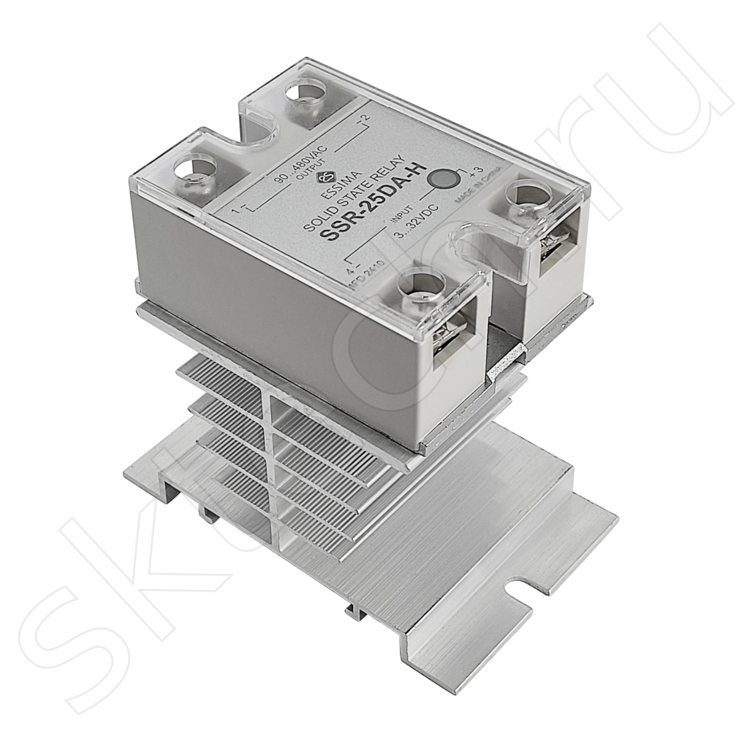 Твердотельное реле SSR-25DA-H 25А 3-32В DC нагрузка 90...480В AC, с радиатором