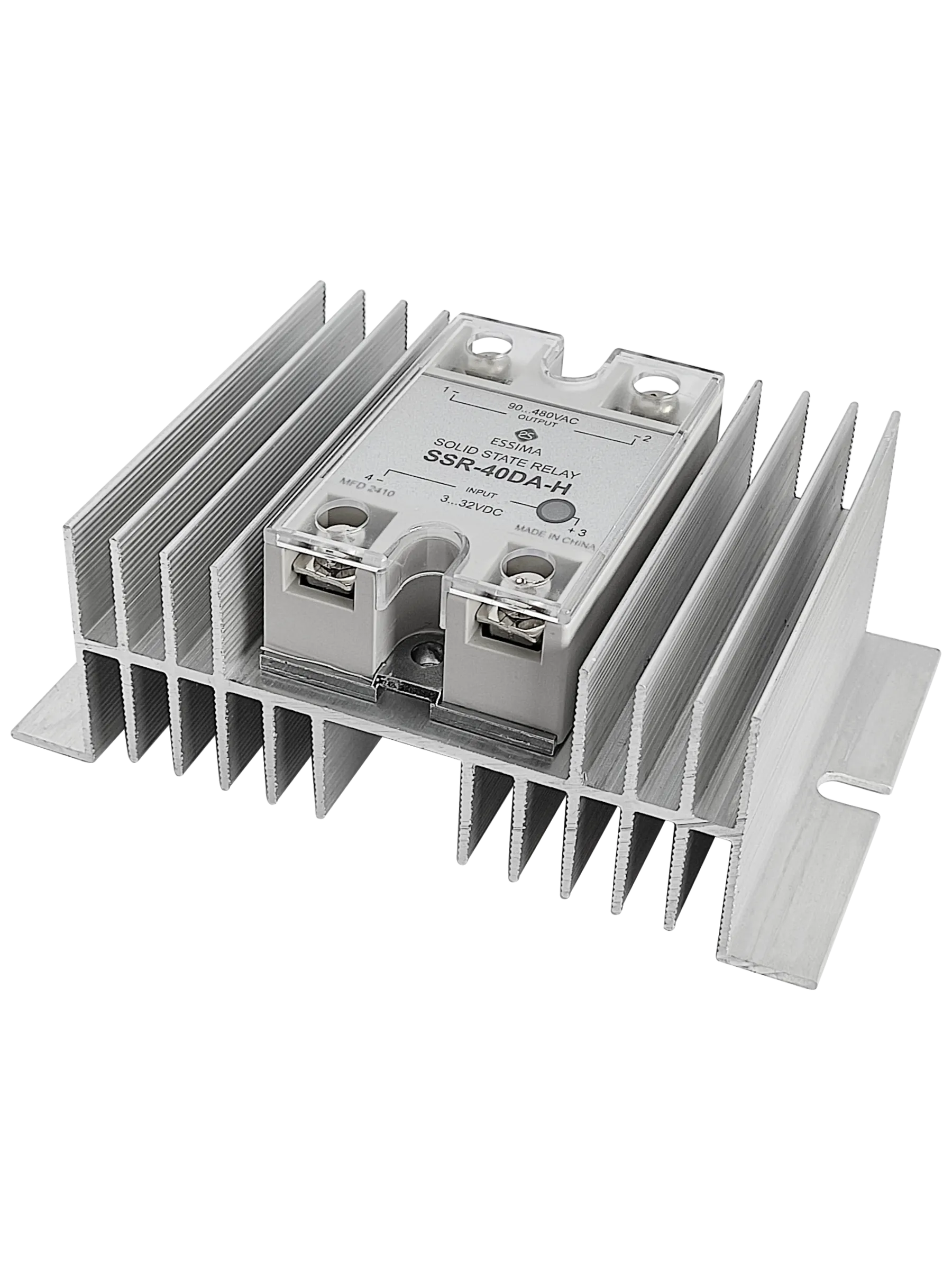 Твердотельное реле SSR-40DA-H 40А 3-32В DC, нагрузка 90...480В AC, с радиатором