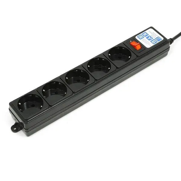 Фильтр-удлинитель PowerCube SPG-B-10, 3 м, 5 розеток (черный), 10А/2.2кВт 3х0.75мм2