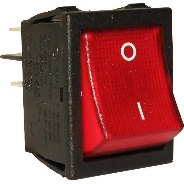 Клавишный выключатель SR13N2 Black, Red 220VAC