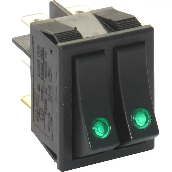 Клавишный выключатель SR55 BL LIT GREEN