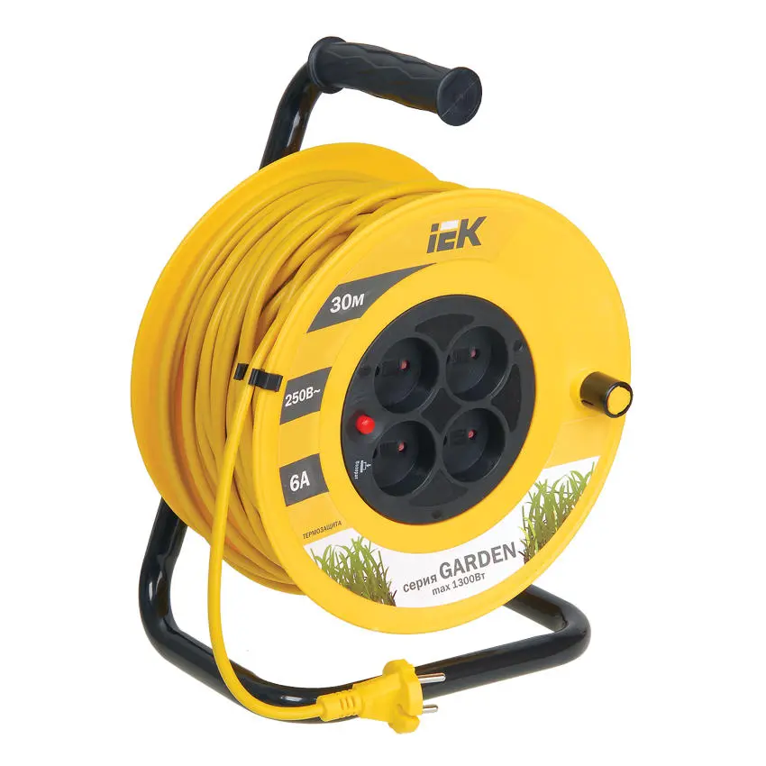 Катушка УК30 с термозащитой 4 места 2P/30м 2х0,75мм2 GARDEN IEK